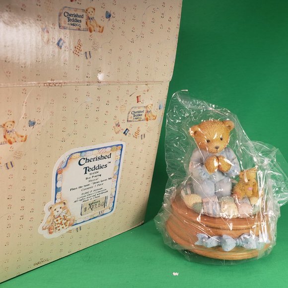Cherished Teddies 914304 MUSIC BOX Boy Praying - Picture 2 of 8